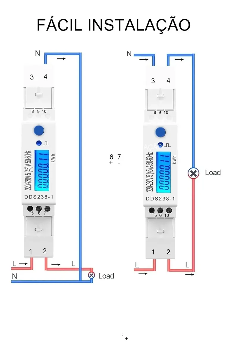 Medidor Consumo De Energia Compacto 220v 45a Monofásico - Imagem 5