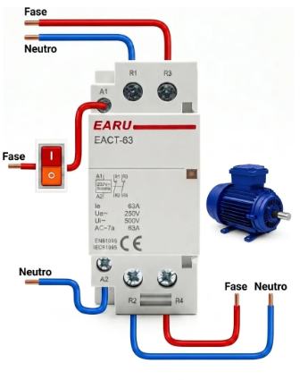 Contator De Potência Rele Auxiliar 220v 63a 2 Polos 2nf - Imagem 2